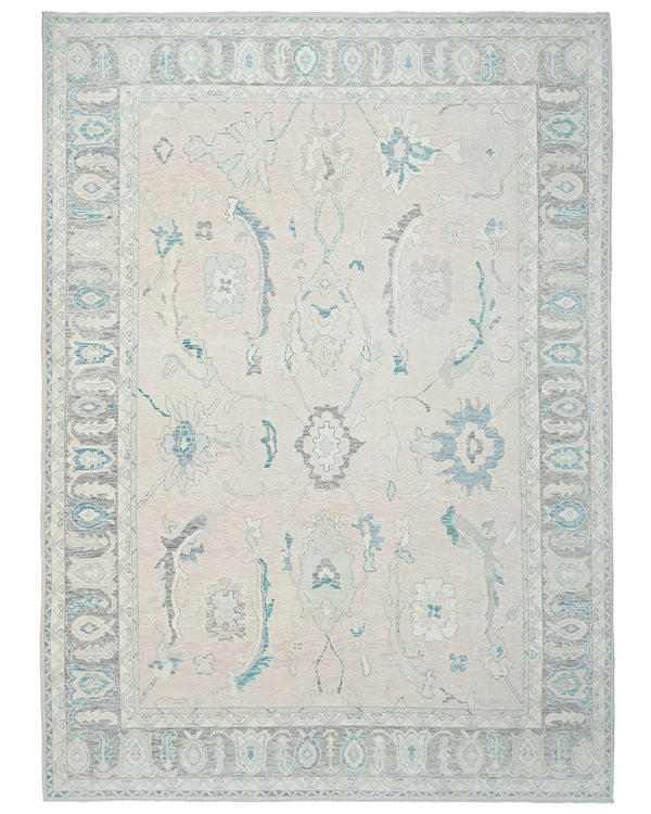 10x14 Beige Oushak Turkish Hand Knotted Soft Wool Area Rug